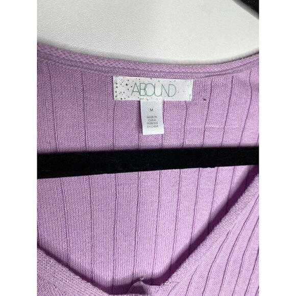 Abound Top Size Medium Women's Half Sleeve Ribbed Button Pullover 100% Cotton - Picture 5 of 5